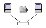 2 computers, 1 printer