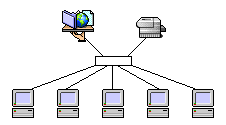 Server, Printer, 5 workstations